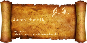 Jurek Henrik névjegykártya